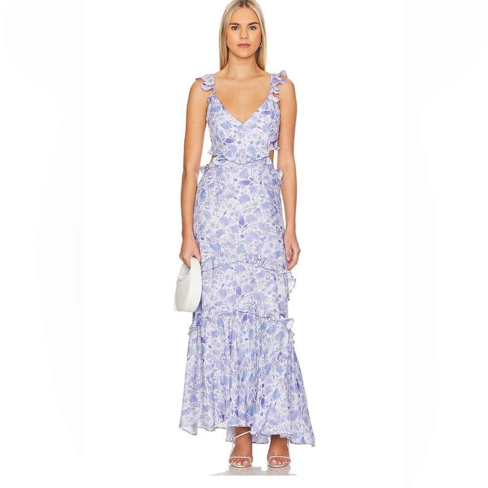 ASTR The Label Cassis Dress in Blue Floral Size Small